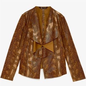 Zara Faux Suede Snake Print Jacket